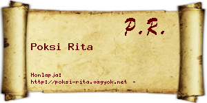 Poksi Rita névjegykártya